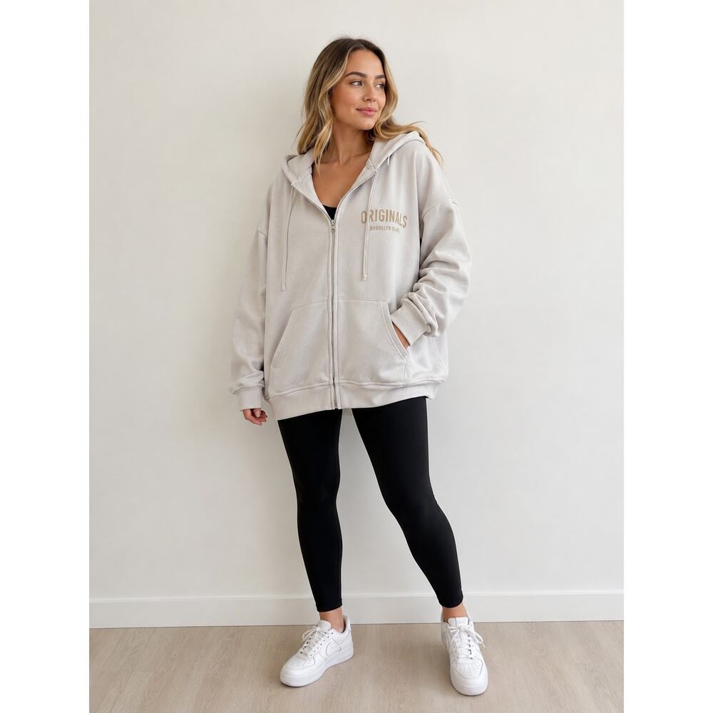 Brooklyn Cloth Originals Pumice Stone Fleece Lined Zip Streetwear Hoodie Jacket
